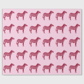 Zebras - Bourgogne en roze Cadeaupapier (Vlak)