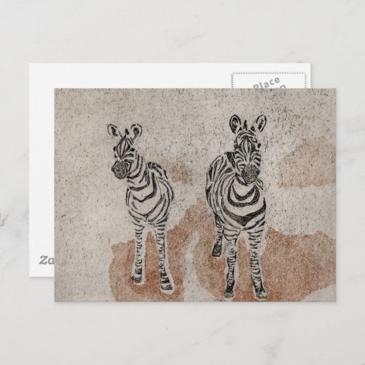 Zebras Briefkaart (Voorkant / Achterkant)
