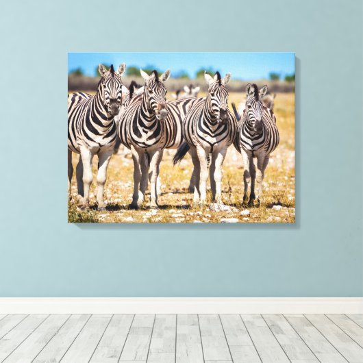 Zebras Canvas Afdruk (Insitu (Houten vloer))