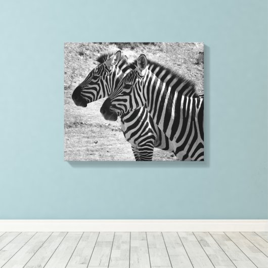 Zebras Canvas Afdruk (Insitu (Houten vloer))