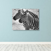 Zebras Canvas Afdruk (Insitu (Houten vloer))