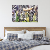 ZEBRAS CANVAS AFDRUK (Insitu (Slaapkamer))
