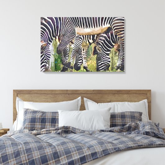 ZEBRAS CANVAS AFDRUK (Insitu (Slaapkamer))