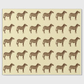 Zebras - Chocolate Brown en Camel Tan Cadeaupapier (Vlak)