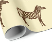 Zebras - Chocolate Brown en Camel Tan Cadeaupapier (Rol Hoek)