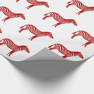 Zebras - Deep Red en White Cadeaupapier