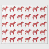 Zebras - Deep Red en White Cadeaupapier (Vlak)