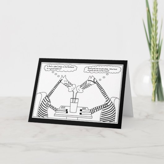 Zebra's delen een milkshake verjaardag Kaart (Voorkant)