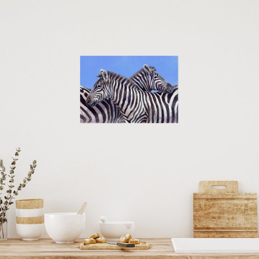 Zebras door Donna Crawshaw Poster (Keuken)