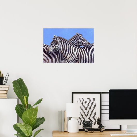 Zebras door Donna Crawshaw Poster (Thuiskantoor)