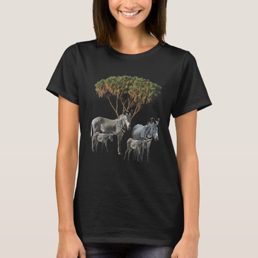 Zebra's Doumpalm Zebra in Afrika T-shirt (Voorkant)