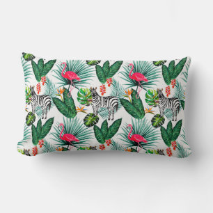 Zebras en flamingos werpen Pillow Kussen
