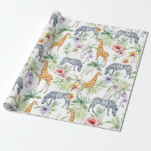 Zebra's en Giraffes Oh my Cadeaupapier (Uitgerold)