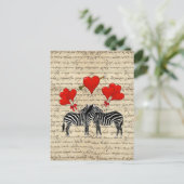 zebras en hart briefkaart (Staand voorkant)