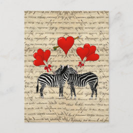 zebras en hart briefkaart