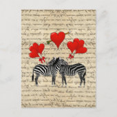  zebras en hart briefkaart (Voorkant)