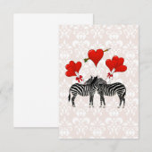 Zebras en harten in roze vocht (Voorkant / Achterkant)