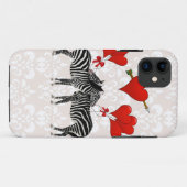 Zebras en harten in roze vocht Case-Mate iPhone case (Achterkant (horizontaal))