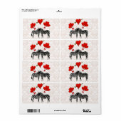 Zebras en harten in roze vocht etiket (Full Sheet)
