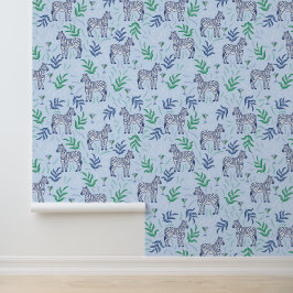 Zebra's en Martinis Blue Behang