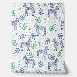 Zebra's en Martinis White Behang