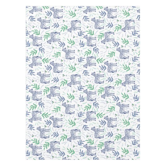 Zebras en Martinis Wit Tafelkleed (Voorkant)