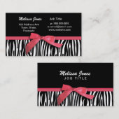 Zebra's en rode lint visitekaartje (Voorkant / Achterkant)