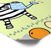 Zebra's en vruchten Naadloos Patroon Poster (Hoek)