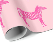 Zebras - Fuchsie en lichtroze Cadeaupapier (Rol Hoek)