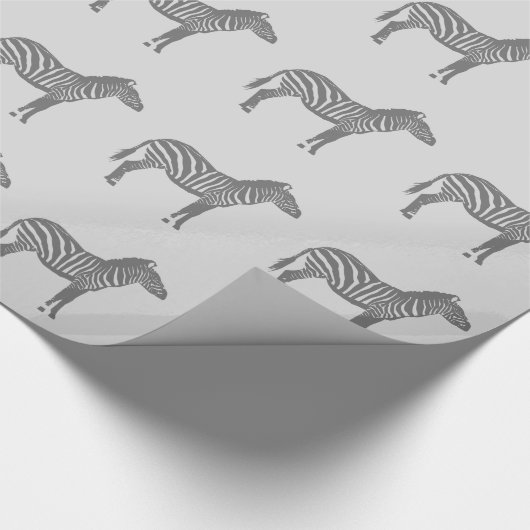 Zebras - Grijze/Grijze schaduwen Cadeaupapier (Hoek)