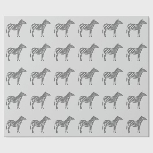 Zebras - Grijze/Grijze schaduwen Cadeaupapier (Vlak)