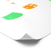 Zebras - Groen en Oranje Poster (Hoek)