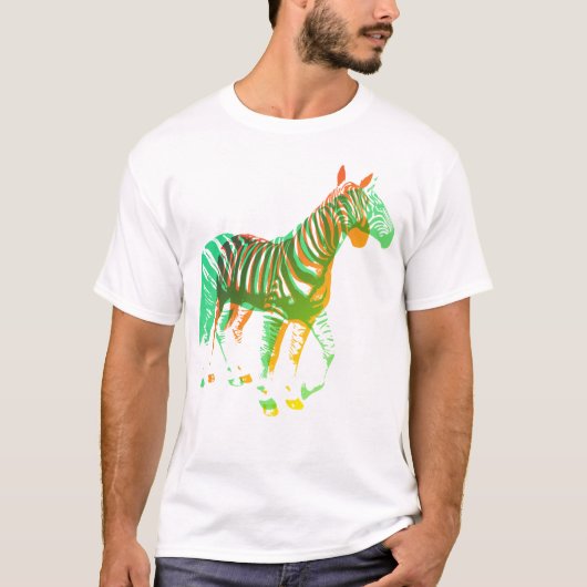 Zebras - Groen en Oranje T-shirt (Voorkant)
