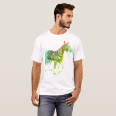Zebras - Groen en Oranje T-shirt (Voorkant volledig)