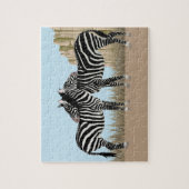 Zebra's Grooming op Serengeti Jigsaw Puzzel (Verticaal)