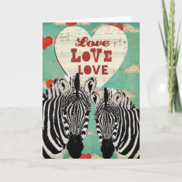Zebras Heart Valentijn Kaart