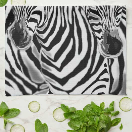 Zebras - Hug - Tekening Theedoek (Gevouwen)