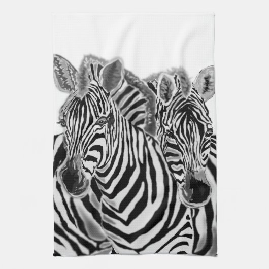 Zebras - Hug - Tekening Theedoek (Verticaal)