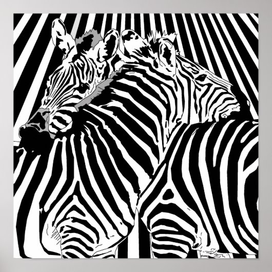 Zebras Hugging Poster voor de handel in binaire op (Voorkant)