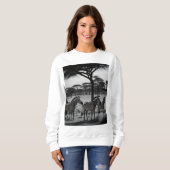 Zebras in Afrika Olieverf, dames overhemden Trui (Voorkant volledig)