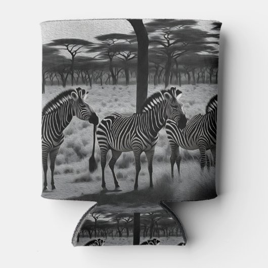 Zebras in Afrika Olieverf, Koelbox Blikjeskoeler (Voorkant)