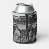 Zebras in Afrika Olieverf, Koelbox Blikjeskoeler (Blikje Achterkant)