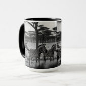 Zebras in Afrika Olieverf, koffie-Mok Mok (Voorkant links)