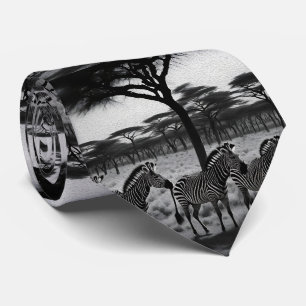 Zebras in Afrika Olieverf, Stropdas