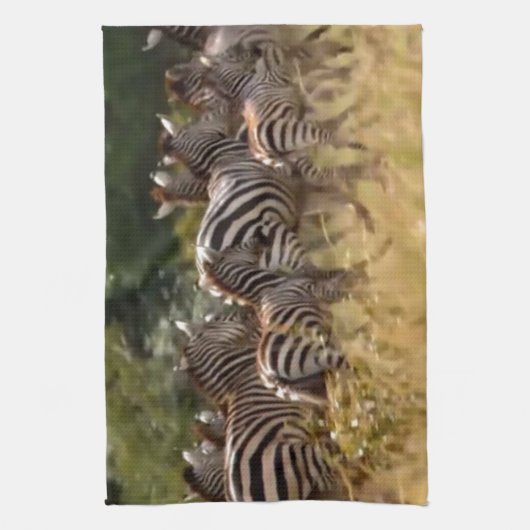 Zebra's in beweging: een reis van duizend mijl theedoek (Verticaal)