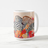 Zebra's in Bloemen Koffiemok (Voorkant rechts)