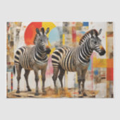 Zebra's in de moderne kunst decoupage tissuepapier (Voorkant)