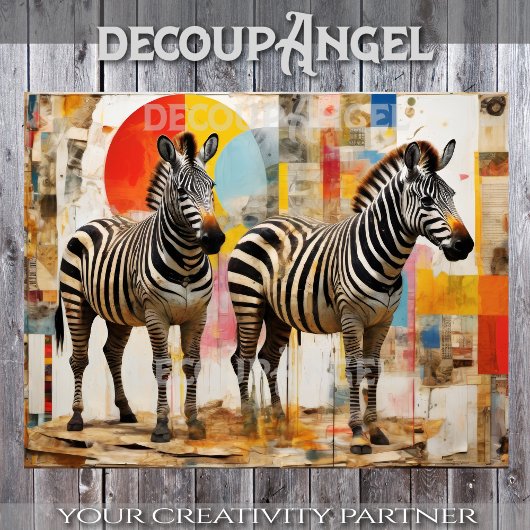 Zebra's in de moderne kunst decoupage tissuepapier