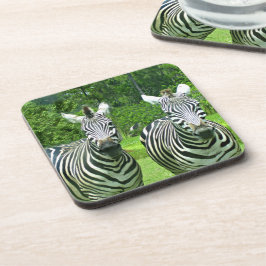 Zebra's in de wei pauzeren bier onderzetter