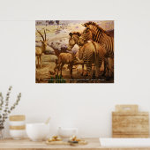 zebras in het amerikaans museum van de natuurlijke poster (Keuken)